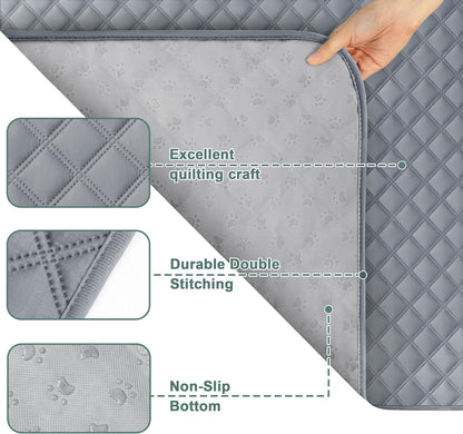 Large/Extra Large Reusable Washable Dog Pee Pads - 36" x 41", 2 Pack, Absorbent Non-Slip Waterproof Training Pads, Leak-Proof Whelping Potty Solutions