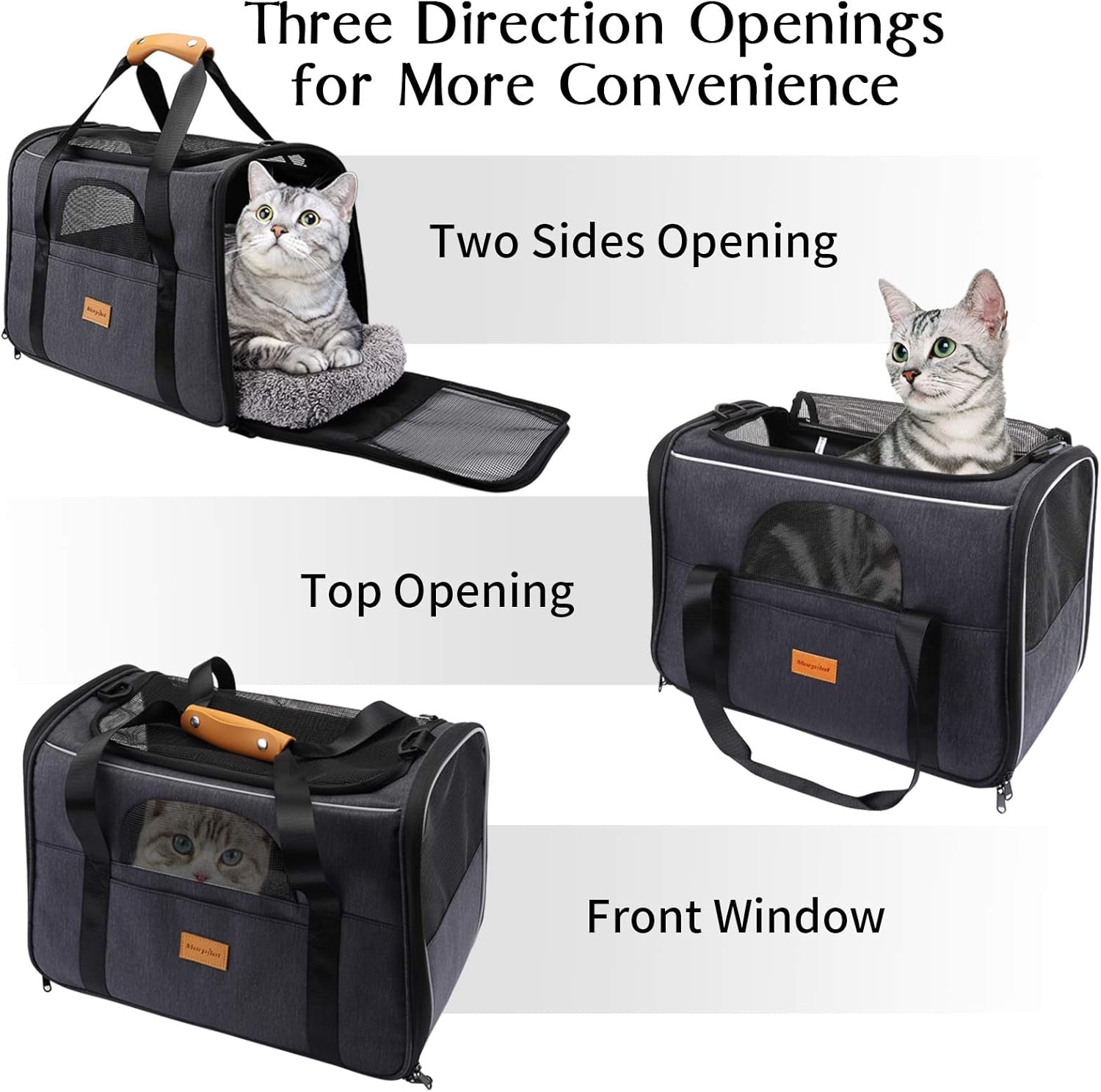 Premium Portable Cat Carrier - Soft-Sided Travel Bag for Cats and Small Dogs, Airline Approved with Shoulder Strap, Removable Mat, and Pet Bowl