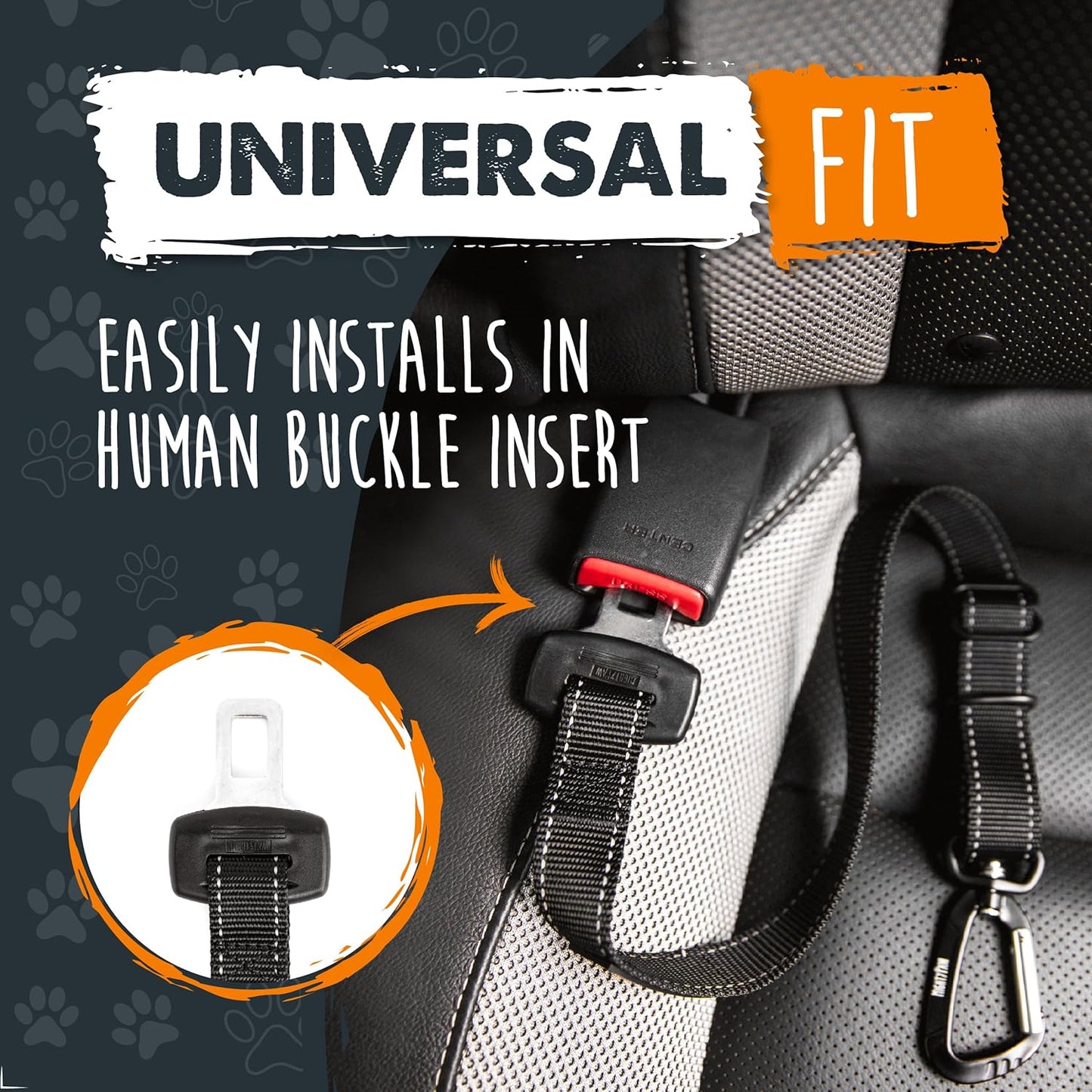 Dog Car Safety Belt | Universal Pet Restraint Made from Durable Seatbelt Material with All-Metal Hardware and Adjustable Strap. Exceeds Safety Standards for Optimal Security (Black)
