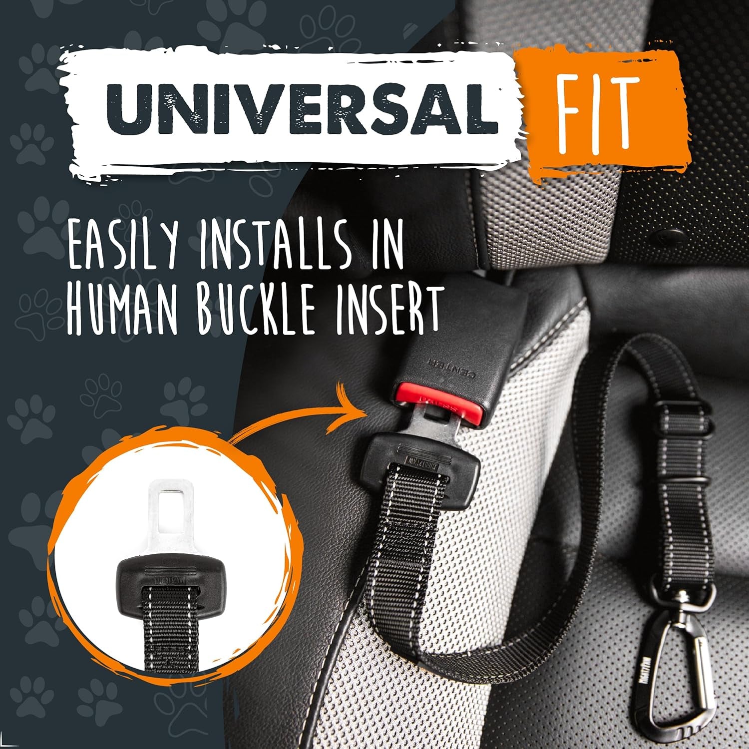 Dog Car Safety Belt | Universal Pet Restraint Made from Durable Seatbelt Material with All-Metal Hardware and Adjustable Strap. Exceeds Safety Standards for Optimal Security (Black)