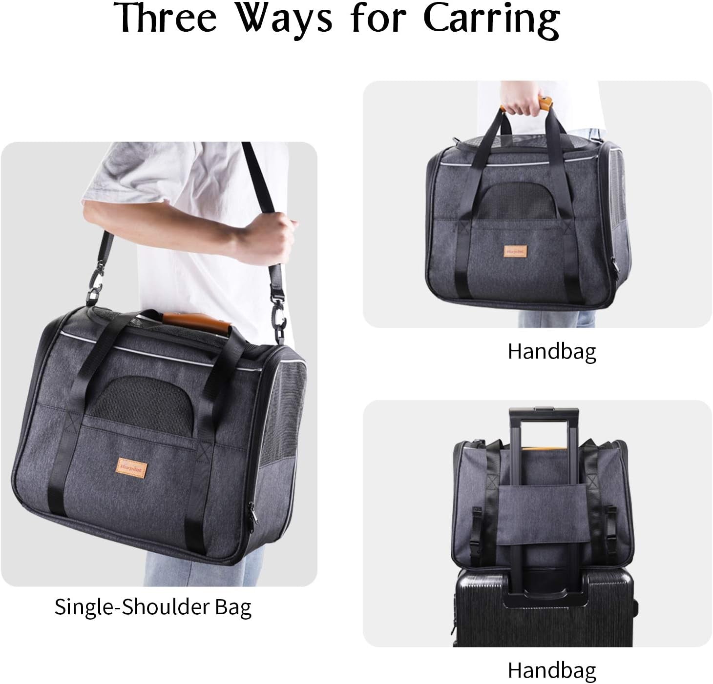 Premium Portable Cat Carrier - Soft-Sided Travel Bag for Cats and Small Dogs, Airline Approved with Shoulder Strap, Removable Mat, and Pet Bowl