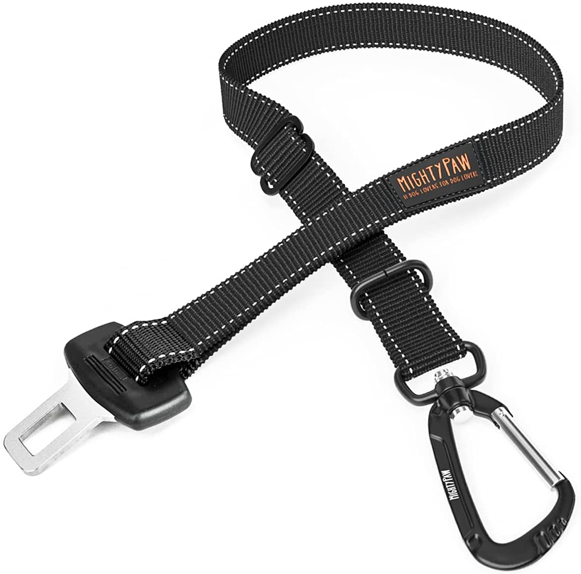 Dog Car Safety Belt | Universal Pet Restraint Made from Durable Seatbelt Material with All-Metal Hardware and Adjustable Strap. Exceeds Safety Standards for Optimal Security (Black)