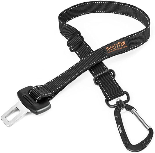 Dog Car Safety Belt | Universal Pet Restraint Made from Durable Seatbelt Material with All-Metal Hardware and Adjustable Strap. Exceeds Safety Standards for Optimal Security (Black)