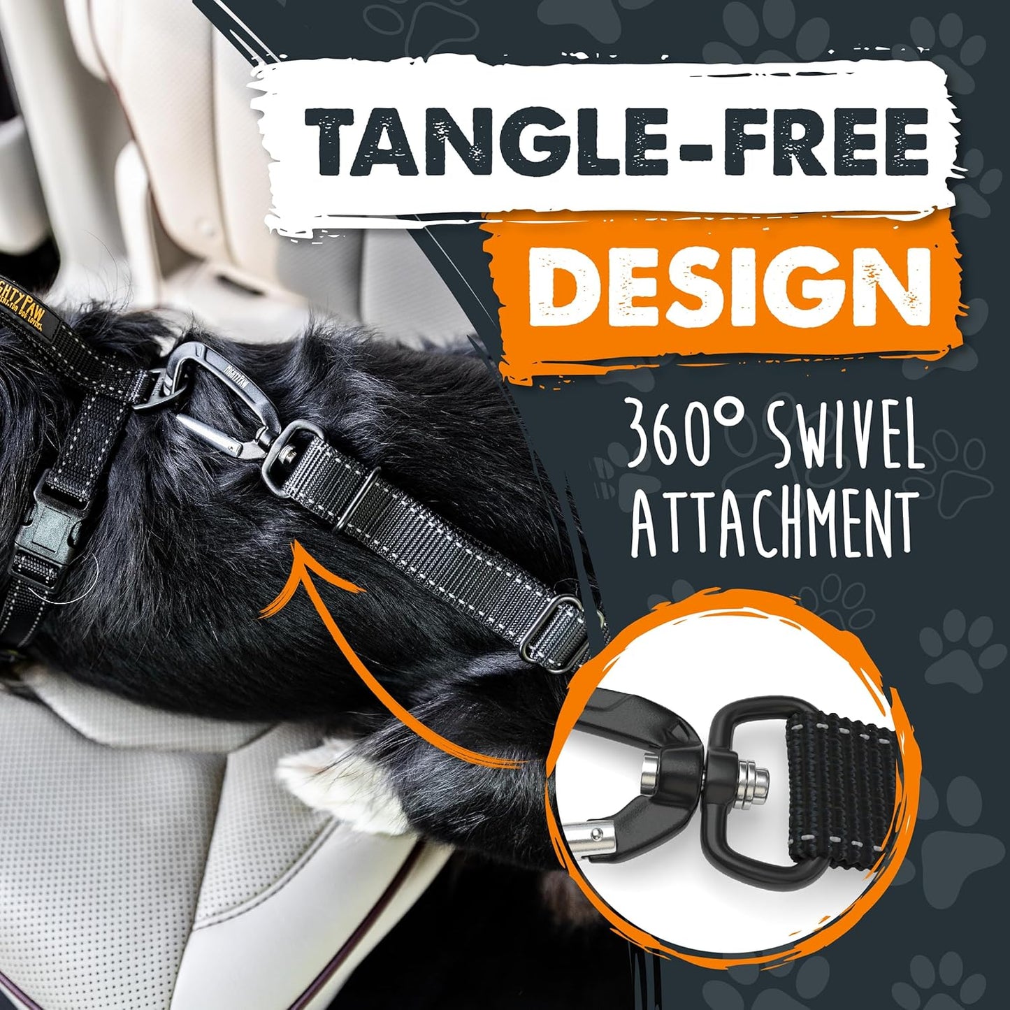 Dog Car Safety Belt | Universal Pet Restraint Made from Durable Seatbelt Material with All-Metal Hardware and Adjustable Strap. Exceeds Safety Standards for Optimal Security (Black)