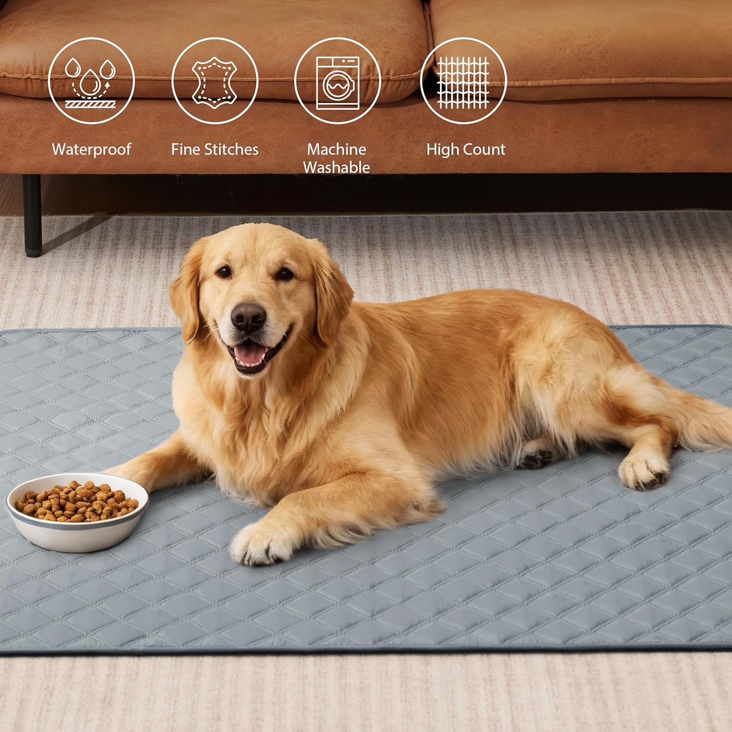 Large/Extra Large Reusable Washable Dog Pee Pads - 36" x 41", 2 Pack, Absorbent Non-Slip Waterproof Training Pads, Leak-Proof Whelping Potty Solutions