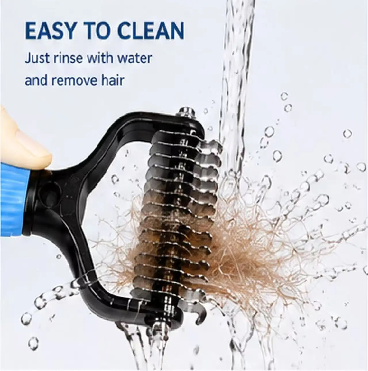 Double-Sided Stainless Steel Pet Detangling Comb for Dogs - Professional Grooming Tool for Coat Care and Shedding Removal with One-Click Cleaning Feature