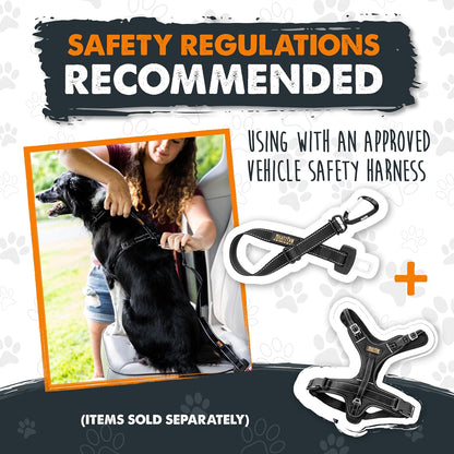 Dog Car Safety Belt | Universal Pet Restraint Made from Durable Seatbelt Material with All-Metal Hardware and Adjustable Strap. Exceeds Safety Standards for Optimal Security (Black)